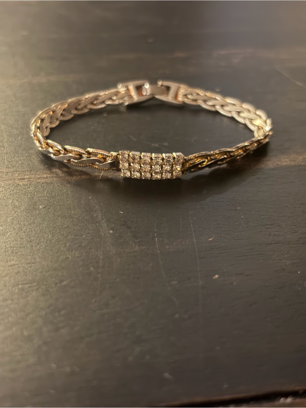 Silver and Gold Bracelet with Stones